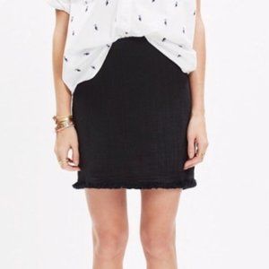NWT★: MADEWELL Hideaway Fringe Skirt, Black, 00